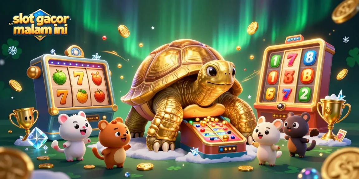 Play slot gacor malam ini with excitement as fun animals enjoy a vibrant 3D gaming scene.