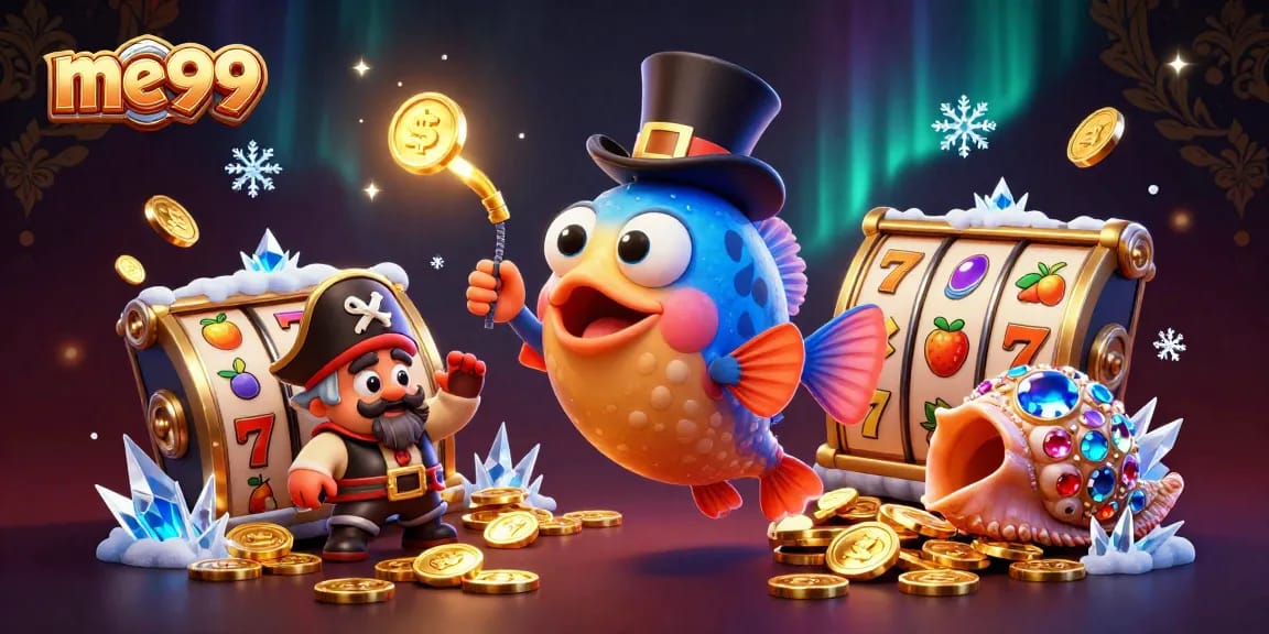 Experience the thrilling gameplay of me99 with a vibrant, treasure-filled casino environment.