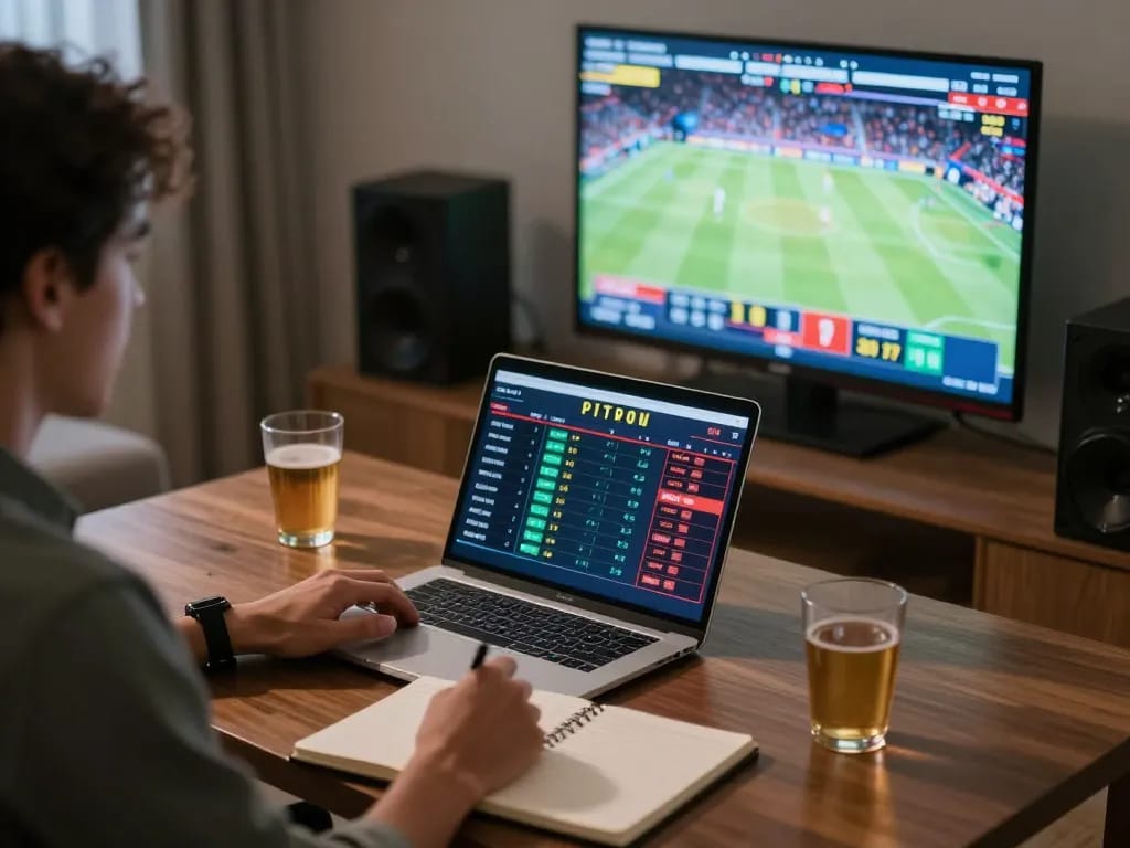 Analyzing ty le keo nha cai while placing bets on live sports from home, creating a strategic gaming environment.