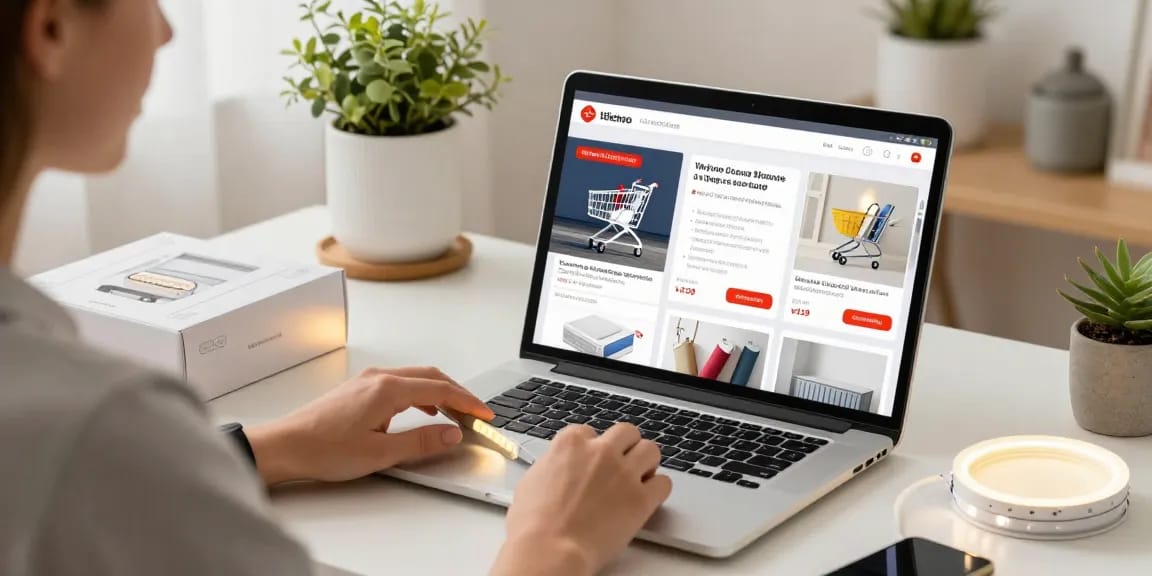Banda LED for online shopping, showcasing best deals and product review options on a digital marketplace.