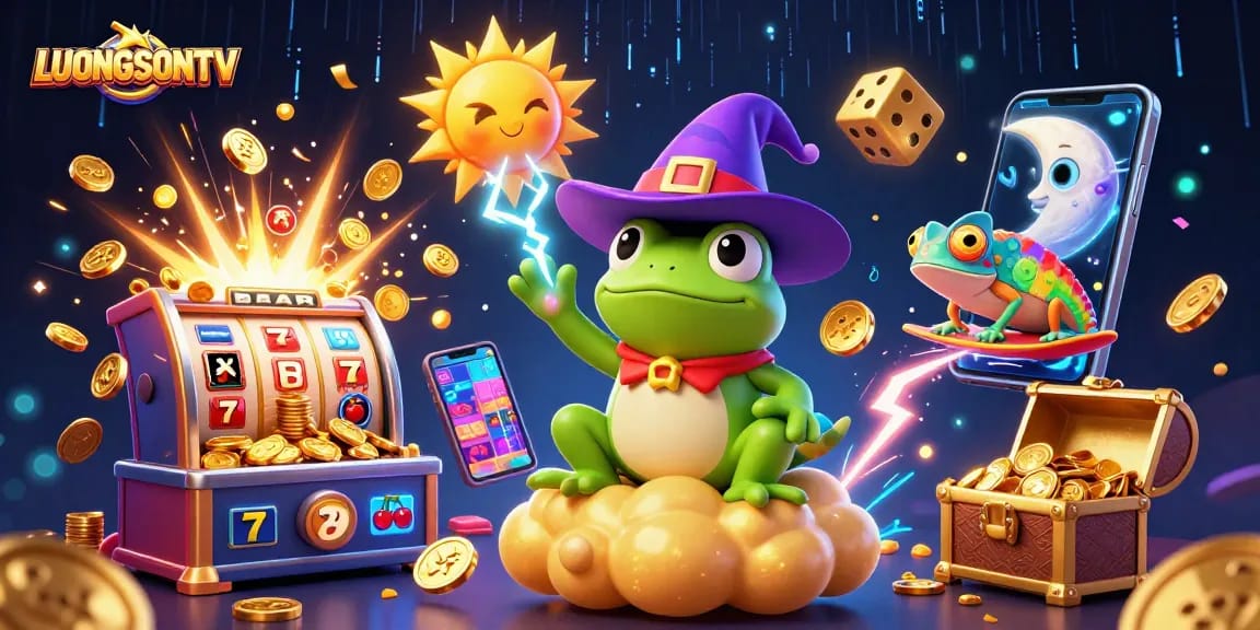 Win exciting jackpots with LUONGSONTV as characters create vibrant casino magic.