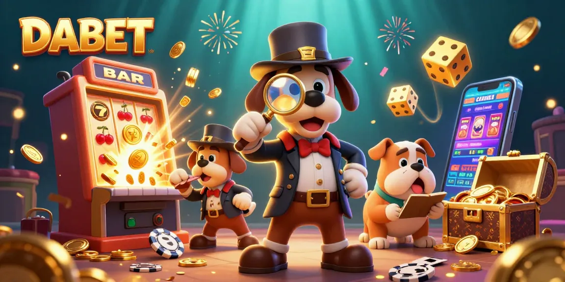 DABET engages players with exciting casino games, showcasing vivid characters and dynamic gaming elements.