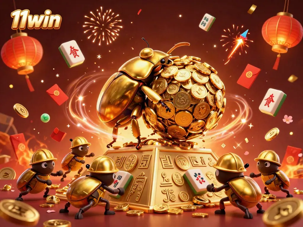 Experience thrilling gameplay at 11win with a dynamic 3D illustration of casino elements.