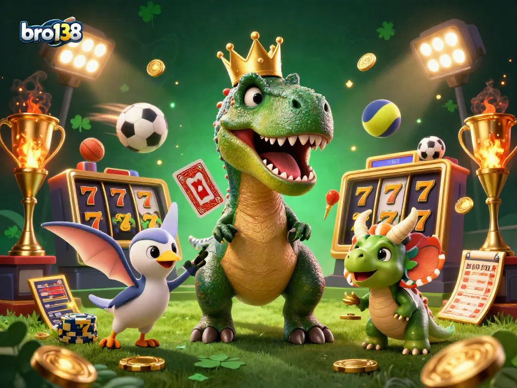 Experience thrilling gameplay at bro138 with dynamic games featuring T-Rex card shuffling and casino elements.