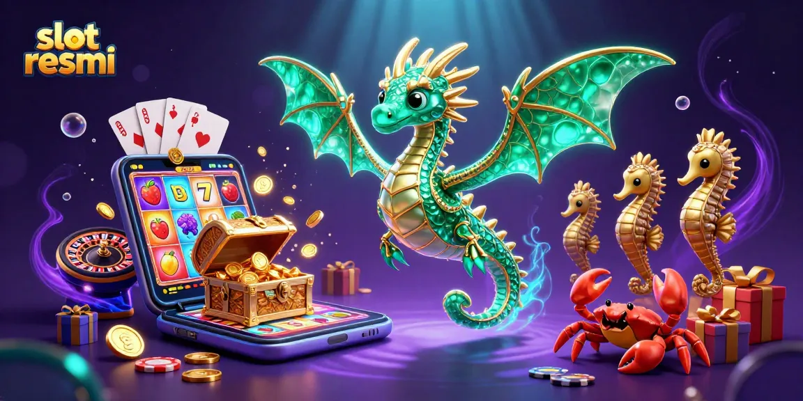 Experience the thrill of slot resmi with an enchanting underwater scene showcasing vibrant casino elements