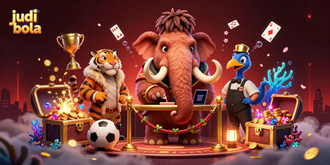 Engage in judi bola excitement with a dynamic scene featuring characters at a sports betting gateway.