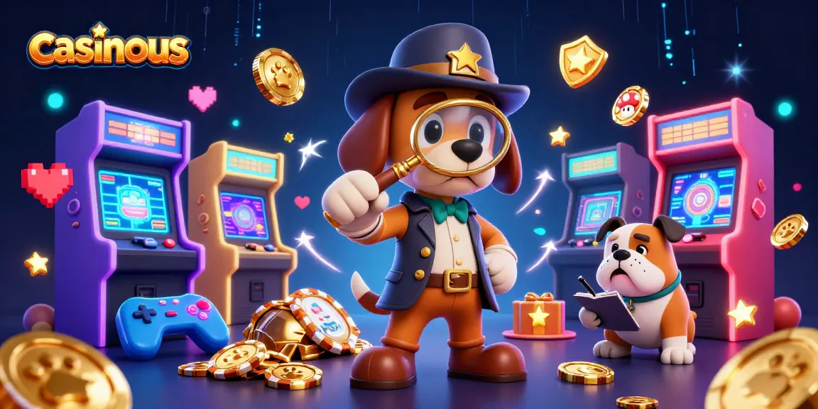 Join the casinous adventure as a detective dog uncovers treasures in a dazzling arcade setting.