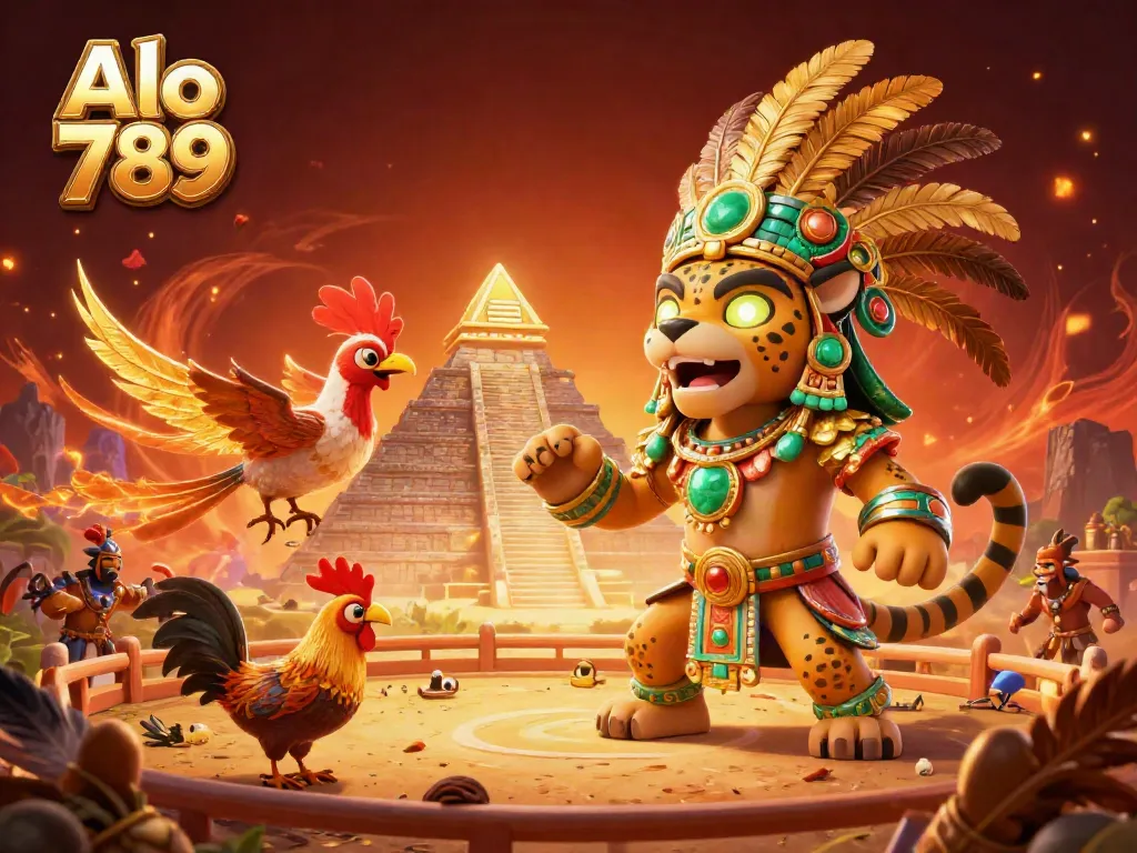 Experience the excitement of Alo 789's cockfighting arena with dynamic action and vivid colors.