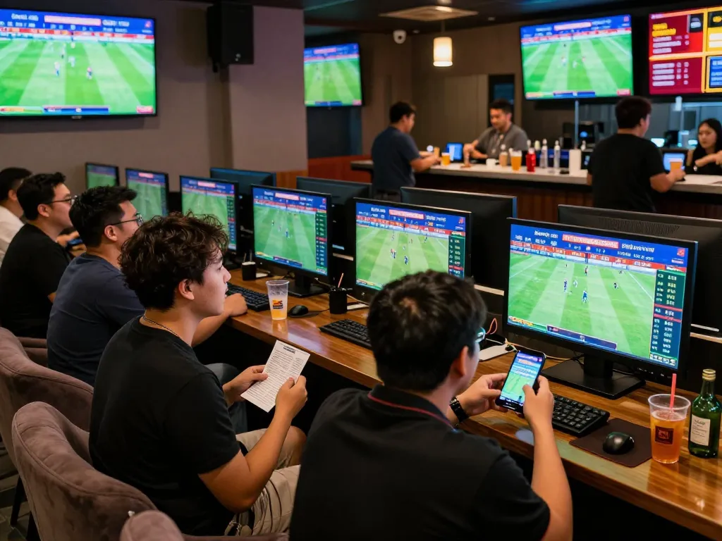 Exciting Keonhacai sports betting scene with fans enjoying live matches and odds updates.