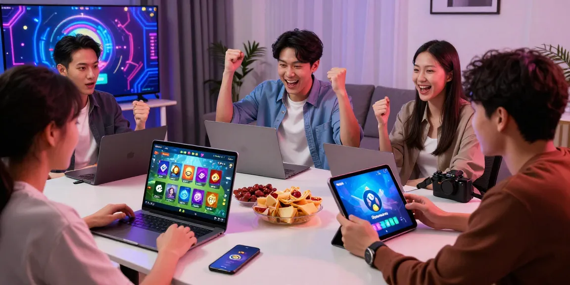 Players celebrating a win on the 68gamebai platform, showcasing excitement in a colorful gaming environment.
