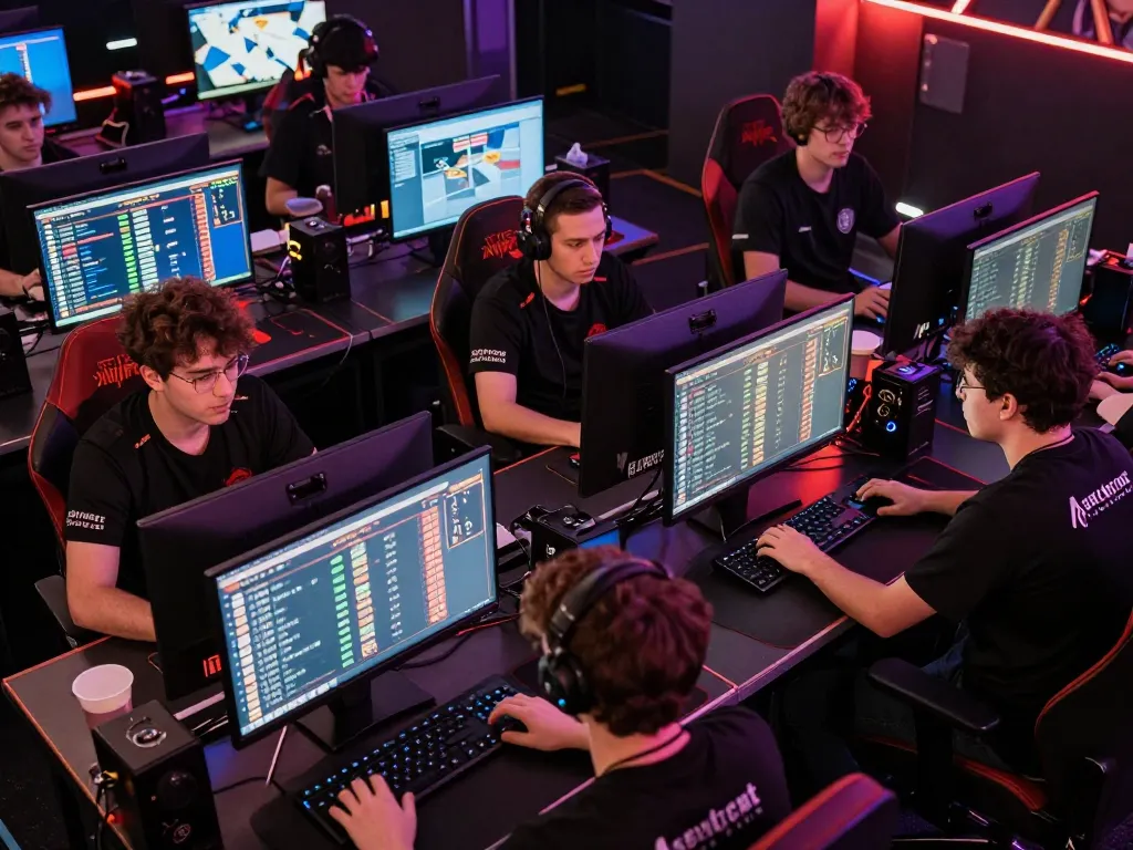 Competitive esports betting session at TR88 with players analyzing odds and strategies.