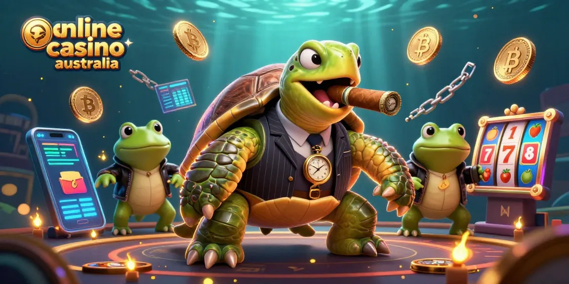 Engage in vibrant online casino australia action featuring a vintage mobster turtle and bullfrog enforcers.