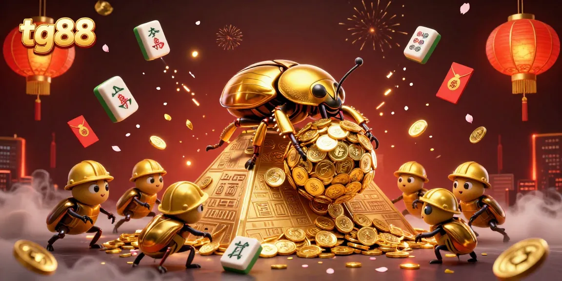 Engage with the tg88 online gaming world as a massive golden beetle rolls coins towards victory!