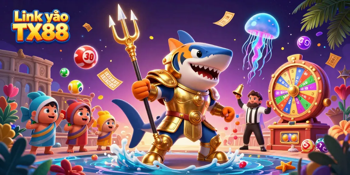 Experience the thrill of winning with Link vào TX88 in this vibrant underwater casino scene.