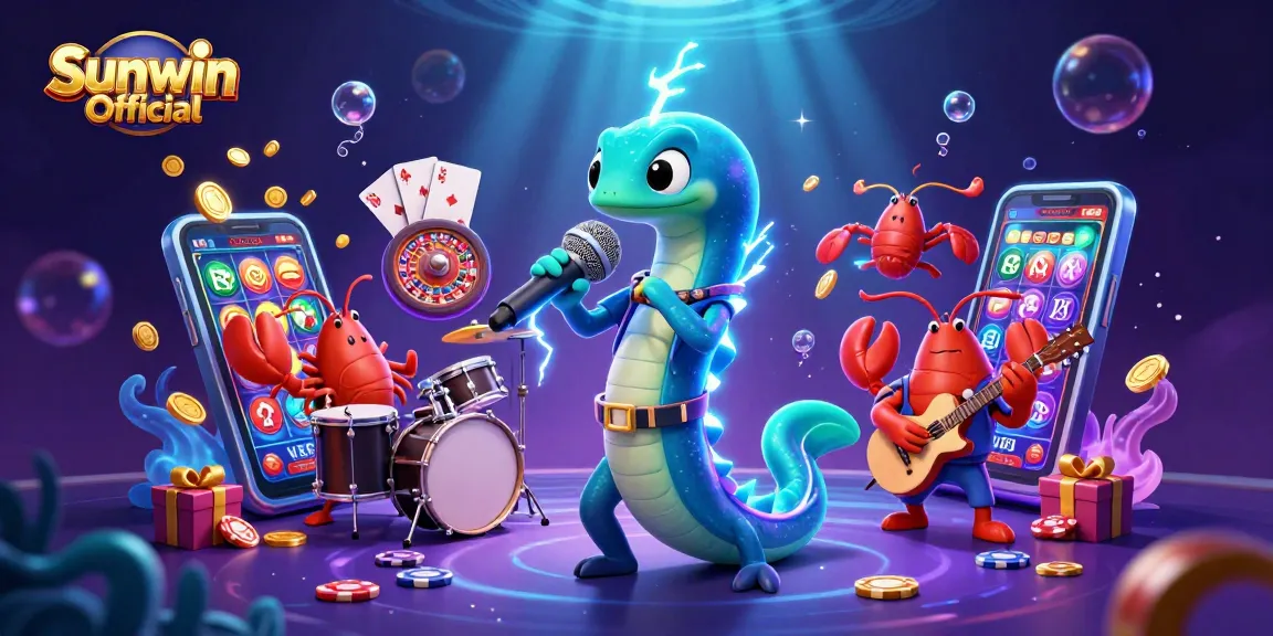 Experience thrilling gameplay at Sunwin Official in this vibrant 3D casino illustration.