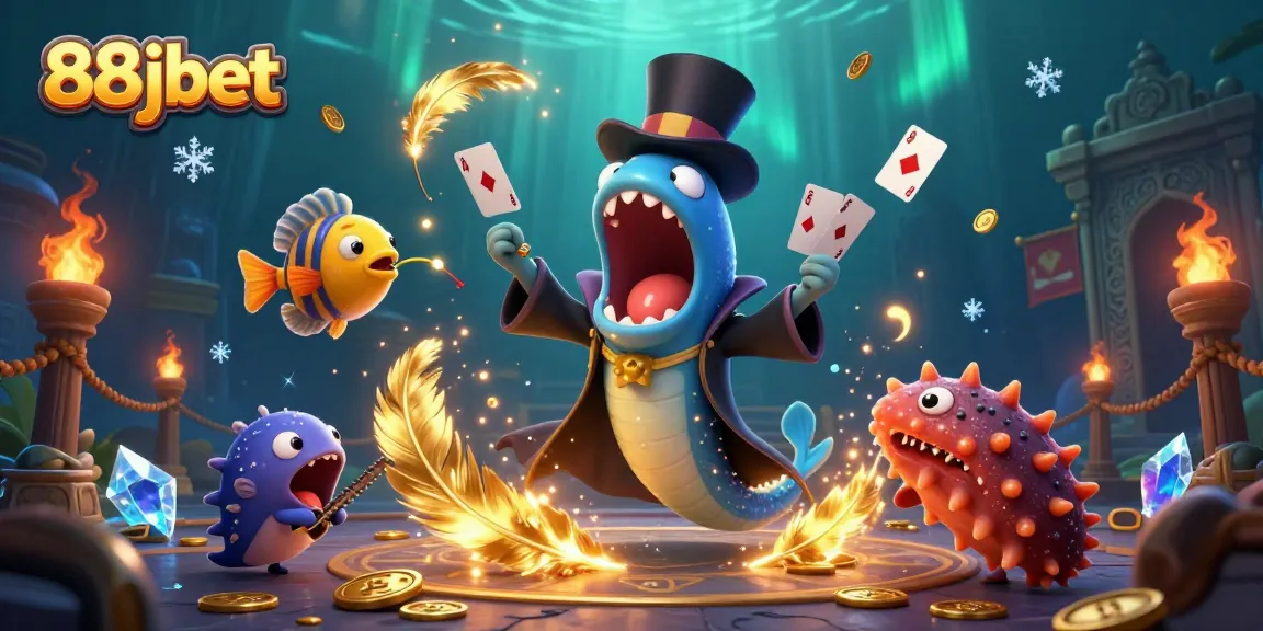 Experience the thrill of 88jbet with a vibrant underwater casino scene featuring magical characters.