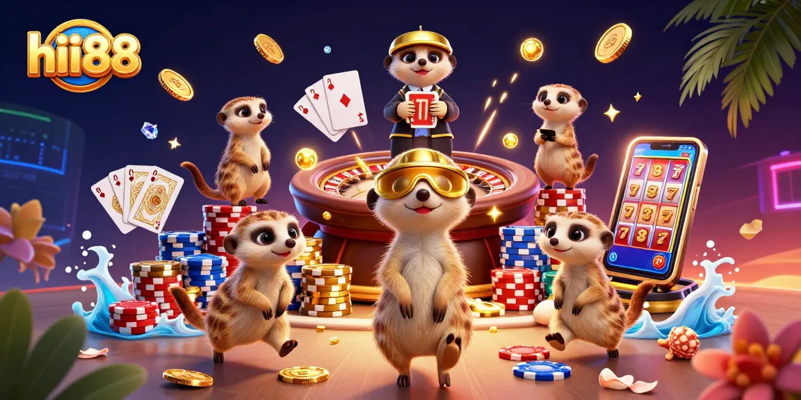 Engage in exciting gameplay with hii88 at a colorful casino run by playful meerkats.