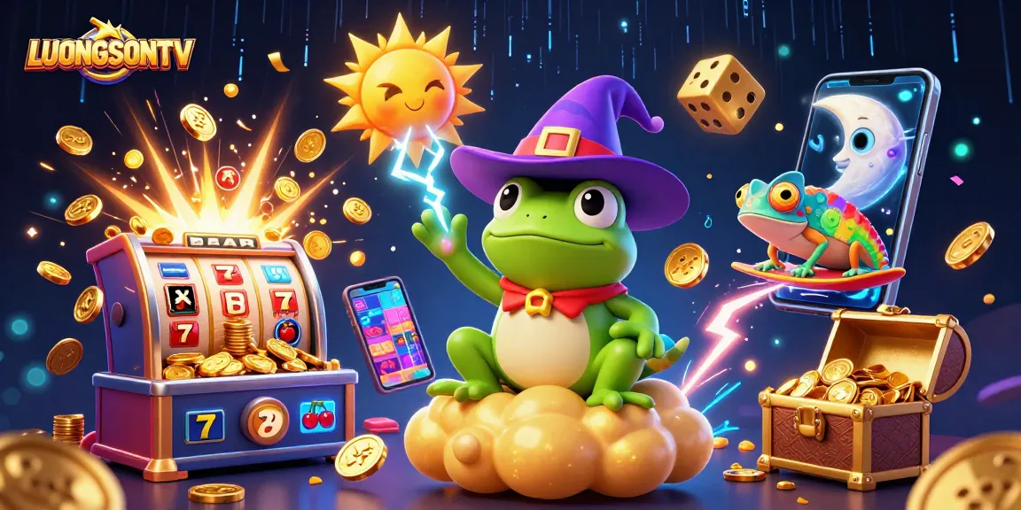 Win exciting jackpots with LUONGSONTV as characters create vibrant casino magic.