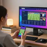 Daga user placing live bets on smartphone while analyzing real-time odds and match statistics
