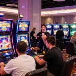 Gioco emozionante in un casinò non AAMS, evidenziando giocatori coinvolti e un'atmosfera vibrante.