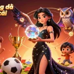 Engaging dynamic scene of tỷ lệ bóng đá kèo nhà cái featuring mystical woman and sports betting elements.