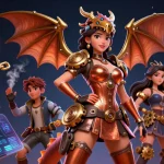 Engage in thrilling gaming action with MM88, featuring steampunk-inspired characters and vivid casino elements.