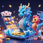 KAPTEN189 menghadirkan fitur permainan slot online menarik dengan drakon biru dan kuda laut berani.