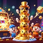 lu88 showcases a dynamic casino scene with a golden totem pole and a jackpot explosion of coins.
