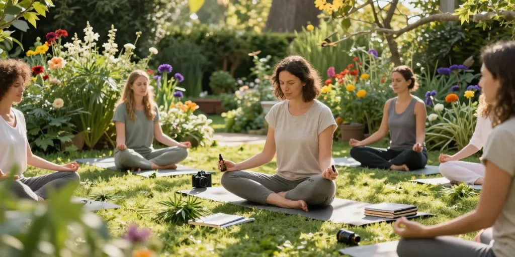 Ministry seeds infused CBD oil used during outdoor meditation for natural wellness.