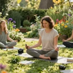 Ministry seeds infused CBD oil used during outdoor meditation for natural wellness.