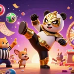 Experience the excitement of thể thao bj888 with a lively 3D cartoon scene filled with gaming elements and vibrant characters.
