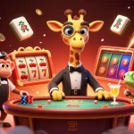 Experience zoccer's thrilling atmosphere with a high-roller giraffe and lively casino elements.