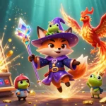 Experience thrilling jackpots at tg 88 with a magical fox and phoenix in a vibrant casino scene.