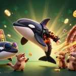 Kuwin enables thrilling gaming experiences with a dynamic scene of sea creatures amidst casino elements.