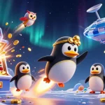 Experience F8BET's thrilling casino adventure with a golden penguin heading to a jackpot!