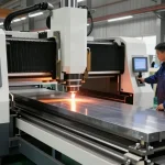 Hydraulic CNC press brake machine efficiently bending metal sheets in a modern manufacturing environment, showcasing advanced technology.